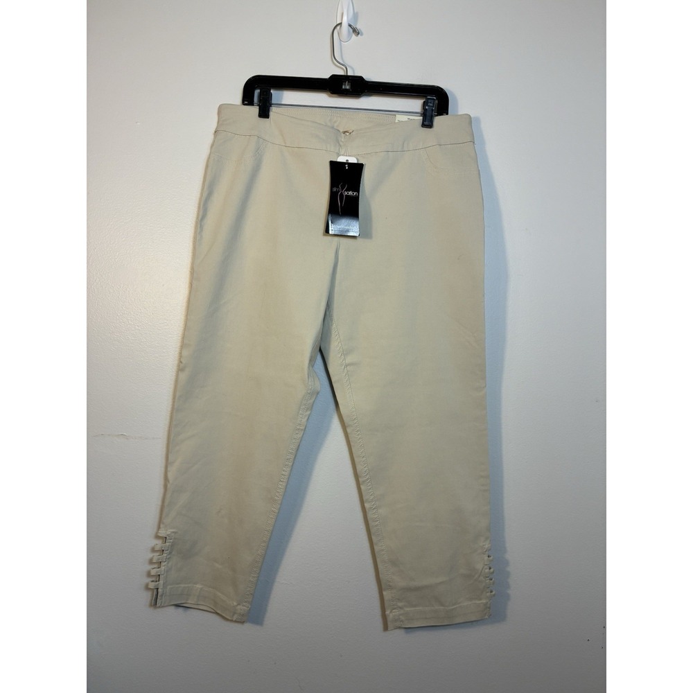 NEW! Soft Surrounding Straight Leg Capri Sz XL 18 Tan Minimalist